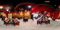 Seamless full spherical 360 degree panorama in equirectangular projection of chinese styled restaurant