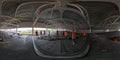 Seamless full spherical 360 degree panorama in equirectangular projection of concrete floor filling process in