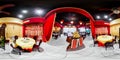 Seamless full spherical 360 degree panorama in equirectangular projection of chinese styled restaurant