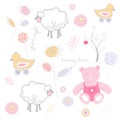 Seamless funky cartoon pattern. Royalty Free Stock Photo