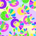 Seamless funny colored pattern from parts of apple.