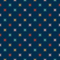 Seamless funny, trendy pattern. Vector illustration with colorful small crosses Royalty Free Stock Photo