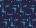 Seamless futuristic adstract pattern, digital vector background in hi-tech style, dark background