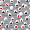 Seamless gambling background with red and black symbols