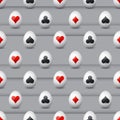 Seamless gambling background with red and black symbols