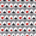 Seamless gambling background with red and black symbols