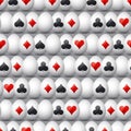 Seamless gambling background with red and black symbols