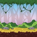 Seamless game background. Jungle landscape for game design.