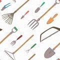 Seamless garden tool pattern