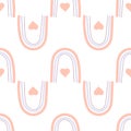 Seamless gentle children's rainbow pattern. Lovely modern decor in pastel colors. Perfect for printing on fabrics, phobos,