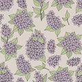 Seamless gentle pattern with lilac branches