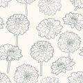 Seamless gentle vintage floral pattern with asters