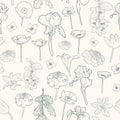 Seamless gentle vintage floral pattern