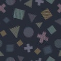 Seamless Pattern in glitch Geometric style school patterns