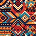 e. Tribal ethnic vector texture. Embroidery on fabric. Indian, Mexican, folk pattern. Quilting, patchwork, jacquard. generative AI Royalty Free Stock Photo