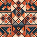 Seamless geometric African pattern. Ethnic ornament on the carpet. Aztec style. Tribal motif.   AI Generated Royalty Free Stock Photo