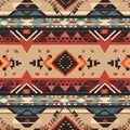 Seamless geometric African pattern. Ethnic ornament on the carpet. Aztec style. Royalty Free Stock Photo