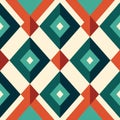Geometric Diamond Pattern In Dark Turquoise And Dark Orange Royalty Free Stock Photo