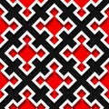 Seamless geometric background with square elements. Black and red 3d pattern Royalty Free Stock Photo