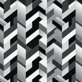 Seamless Geometric Black And White Design With Illusory Gradient