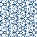 Seamless geometric blue traingle pattern in classic style. Repeating linear texture for wallpaper, packaging. Royalty Free Stock Photo