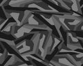 seamless geometric camouflage texture pattern vector. Usable for Jacket Pants Shirt and Shorts. Black white army textile Royalty Free Stock Photo