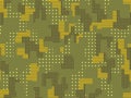 seamless geometric camouflage texture pattern vector. Usable for Jacket Pants Shirt and Shorts. Yellow army textile Royalty Free Stock Photo