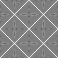 Seamless geometric checked op art pattern. 3D illusion Royalty Free Stock Photo