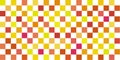 Seamless Checkered Red Yellow pattern camouflage wavy tiles net Colorful docking scales squama vector illustration. Royalty Free Stock Photo