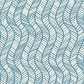 Seamless geometric chevron pattern with zigzag white stripes arranged on wavy lines. Waves background. Striped textile texture. Royalty Free Stock Photo