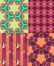 4 Seamless geometric color pattern background Royalty Free Stock Photo