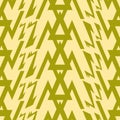 Seamless geometric composite pattern olive and muted yellow colo