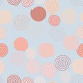 Seamless geometric Conceptual background twirl circle lines pattern for design. Circles, color, repeat & style. Royalty Free Stock Photo