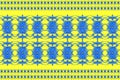 Seamless geometric ethnic fabric pattern, blue floral pattern, Thai fabric pattern, carpet, wallpaper, curtain, cushion, clothing Royalty Free Stock Photo