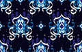 Seamless geometric fabric pattern, white collar stitching style EP.9