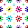 Seamless geometric floral flower pattern vector abstract background design colorful art Royalty Free Stock Photo