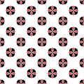 Seamless geometric floral flower pattern vector background abstract design art black and red Royalty Free Stock Photo