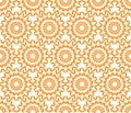 Seamless geometric floral pattern vector background with colorful design abstract vintage retro art orange white