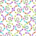 Seamless geometric flower pattern vector design background art circles with leaves covers flower shapes