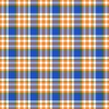 Seamless geometric gingham pattern. Abstract background. Blue, orange, green and white stripes Royalty Free Stock Photo