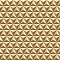 Seamless geometric gold triangle pattern background. Royalty Free Stock Photo