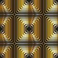 Seamless geometric golden Art Deco pattern.