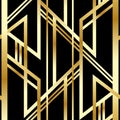 Seamless geometric golden Art Deco pattern. Vector fashion backdrop in vintage style. Royalty Free Stock Photo