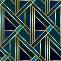 Seamless geometric golden Art Deco pattern. Vector fashion backdrop in vintage style. Royalty Free Stock Photo