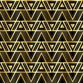 Seamless geometric golden Art Deco pattern. Vector fashion backdrop in vintage style Royalty Free Stock Photo