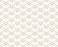 Seamless geometric golden lines pattern. Modern design background with rhombus. Golden texture.
