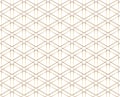 Seamless geometric golden lines pattern. Modern design background with rhombus. Golden texture.