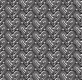 Seamless geometric heart pattern. Trendy abstract background with monochrome black striped heart. Vector illustration Royalty Free Stock Photo