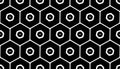 Seamless Geometric Hexagons Black and White Pattern. Honeycomb Motif