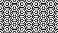 Seamless Geometric Hexagons Grid Pattern. Black and White Texture